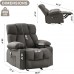 Massage Recliner Chair with Heat and Vibration, Ergonomic Rocking Lounge Chair with 4 Side Pockets, 2 Cup Holders, USB Charging Port - SL-1026